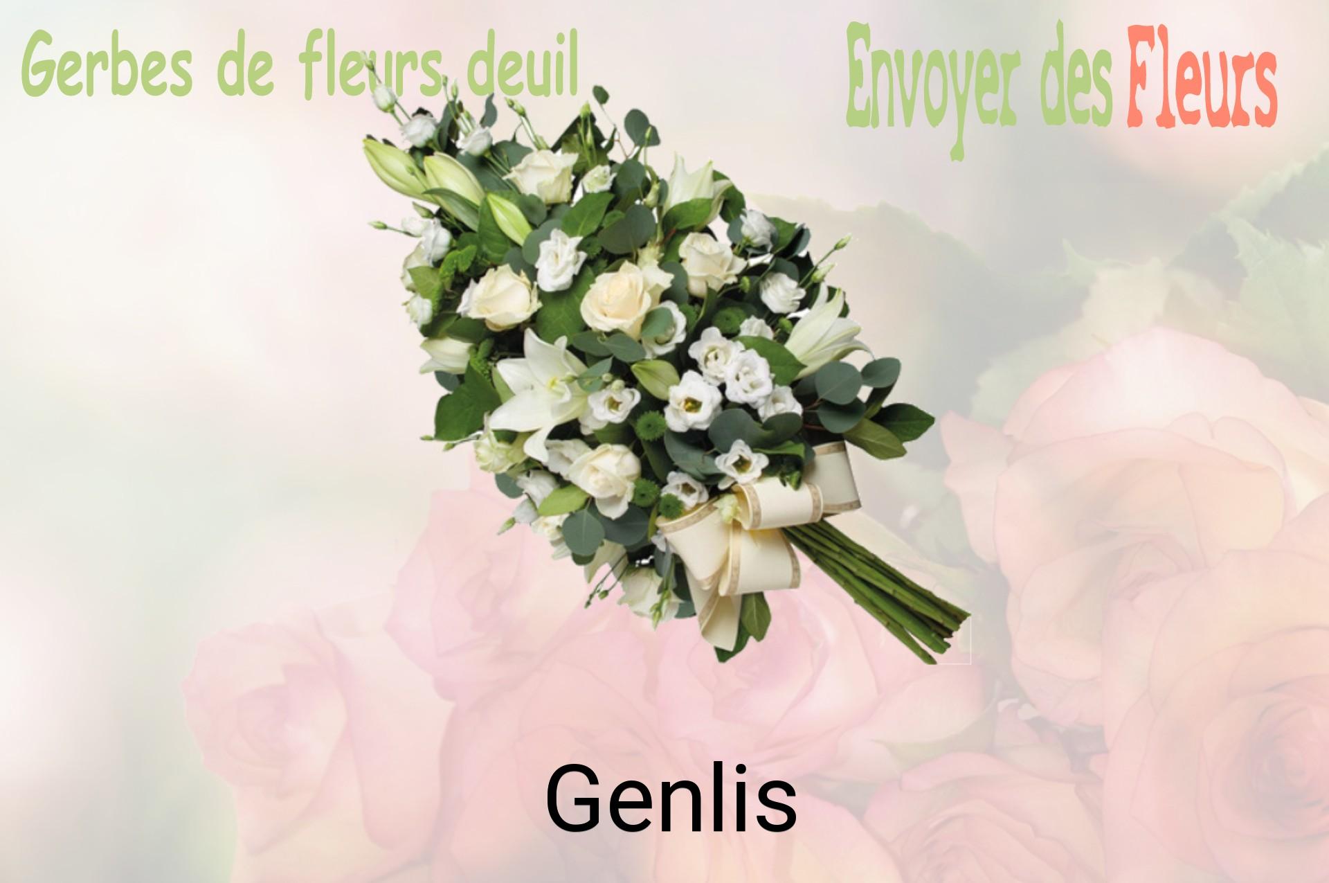 Gerbe de fleurs de deuil livrée à Genlis